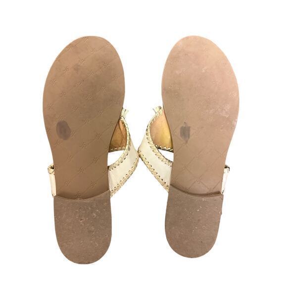Jack Rogers Alana Thong Sandals in Ivory & Gold Size 9 - Picture 5 of 6